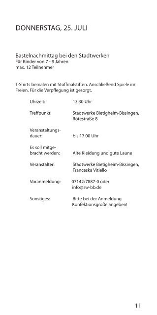 Sommerferienprogramm 2013 - Bietigheim-Bissingen