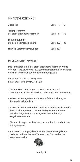 Sommerferienprogramm 2013 - Bietigheim-Bissingen