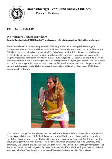 Katharina Lehnert - Braunschweiger Tennis