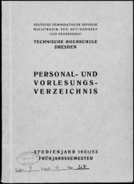 Personal- und Vorlesungsverzeichnis Studienjahr 1951/52 Frühjahrssemester