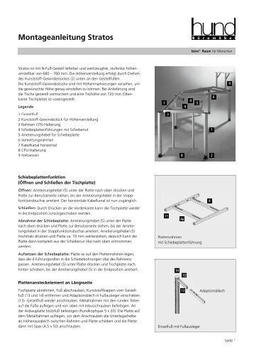 Montageanleitung Stratos - Hund BÃ¼romÃ¶bel GmbH