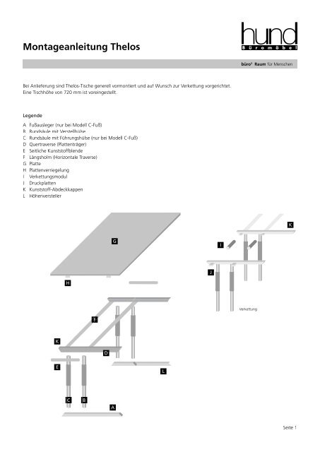 Montageanleitung Thelos - Hund BÃ¼romÃ¶bel GmbH