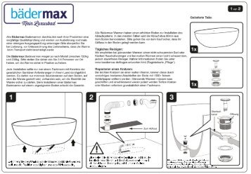 Bädermax Installation  einer freistehende Badewannen