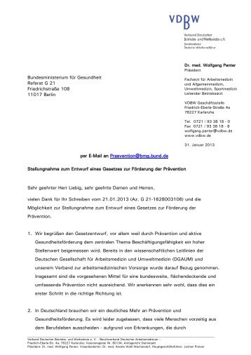 vollständige Stellungnahme - Verband Deutscher Betriebs- und ...