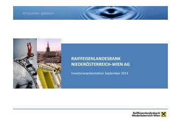 Investorenpräsentation RLB (Stand September 2013)