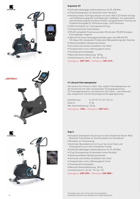 Fitnessprospekt 2013-14 - Kuster Sport AG