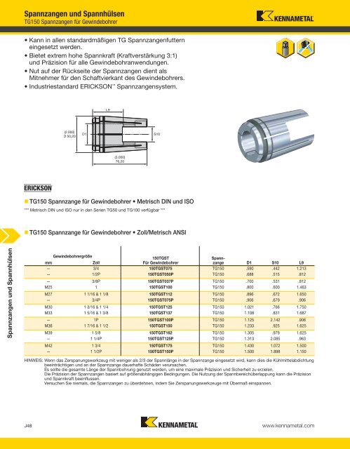 Collets and Sleeves — A-12-02809DE - Kennametal