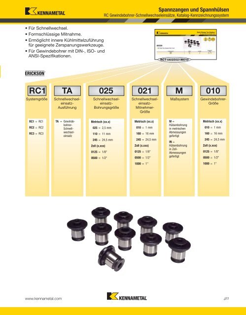 Collets and Sleeves — A-12-02809DE - Kennametal