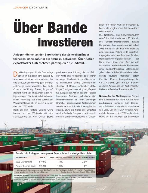 Cortal Consors Magazin | Nr. 2 | Mai 2013 | Investoren