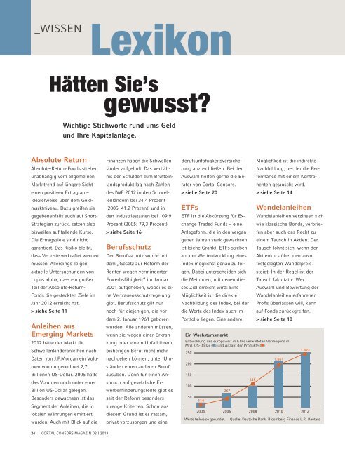 Cortal Consors Magazin | Nr. 2 | Mai 2013 | Investoren