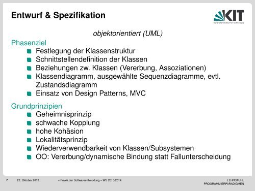 Praxis der Softwareentwicklung – WS 2013/2014 - Lehrstuhl ...