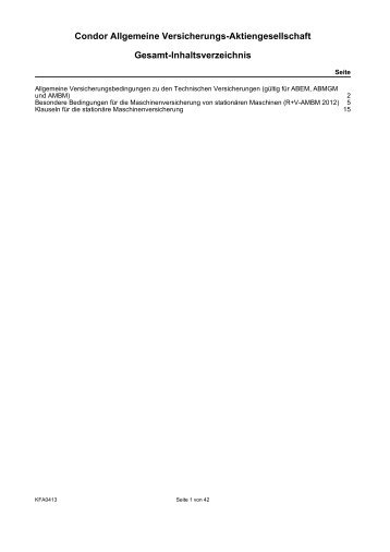 Condor Allgemeine Versicherungs ... - R+V Maklerportal