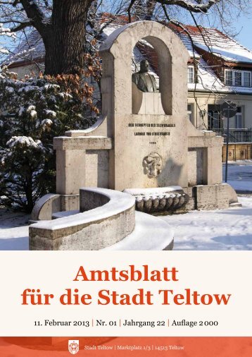 Amtsblatt für die Stadt Teltow - der Stadt Teltow