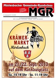 KRÄMER- MARKT - Mörlenbacher Gemeinde Rundschau