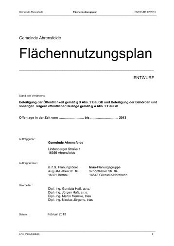 Flächennutzungsplan - Gemeinde Ahrensfelde