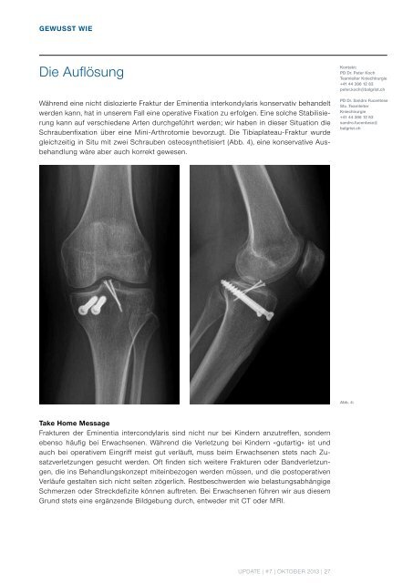 UPDATE Oktober 2013 - Uniklinik Balgrist