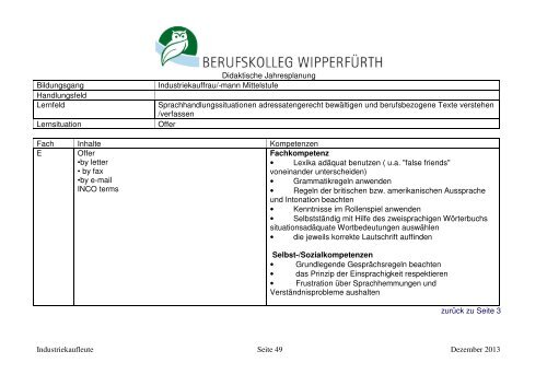 finden Sie die didaktischen Jahrespläne dieses Bildungsganges