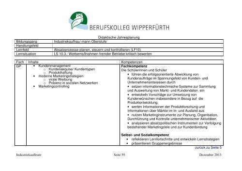 finden Sie die didaktischen Jahrespläne dieses Bildungsganges