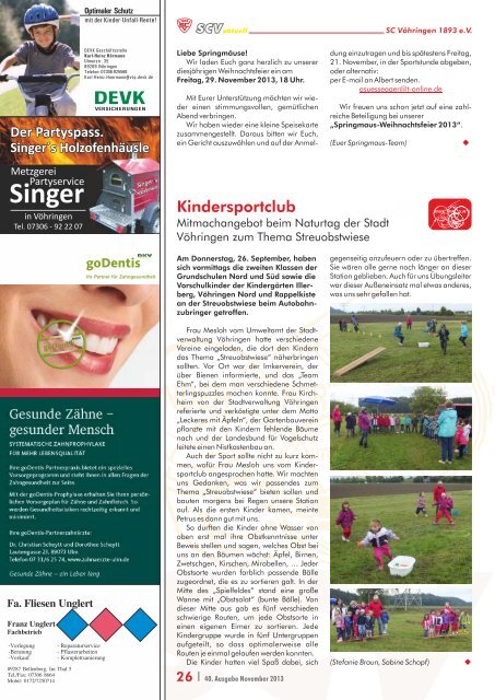 40. Ausgabe November 2013 - Sport Club Vöhringen 1893 e. V.