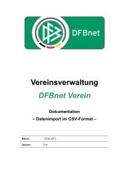 Vereinsverwaltung DFBnet Verein