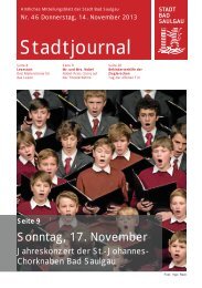 Stadtjournal Ausgabe 46/2013 - Stadt Bad Saulgau