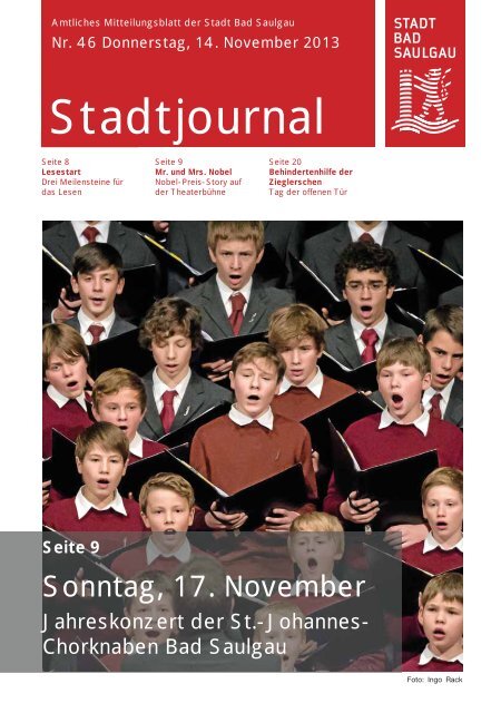 Stadtjournal Ausgabe 46/2013 - Stadt Bad Saulgau