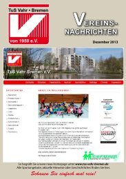 Vereins- nachrichten - TuS Vahr Bremen eV