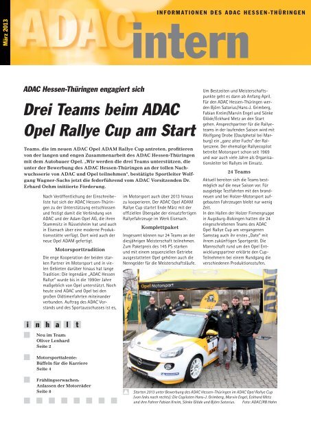 Drei Teams beim ADAC Opel Rallye Cup am Start - ADAC Ortsclub ...