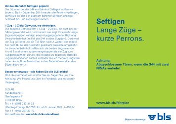 Seftigen Lange Züge – kurze Perrons. - BLS