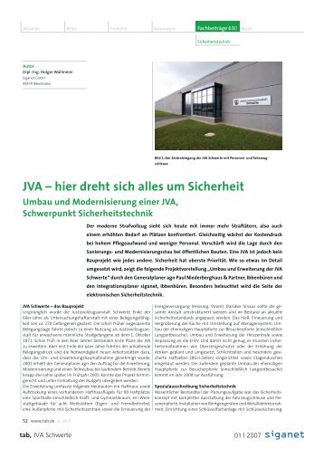 JVA – hier dreht sich alles um Sicherheit - siganet