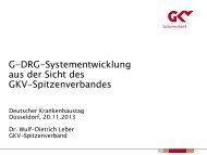 G-DRG-Systementwicklung aus der Sicht des GKV-Spitzenverbandes