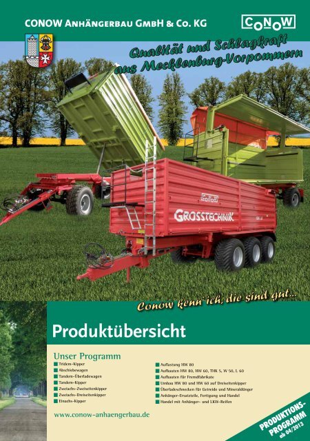 Produktübersicht - bei Conow Anhängerbau GmbH & Co. KG