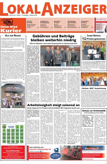 Kw 2 09 01 2013 Der Lokalanzeiger