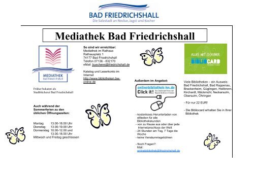 Liebe Mädels und Jungs! - Stadt Bad Friedrichshall