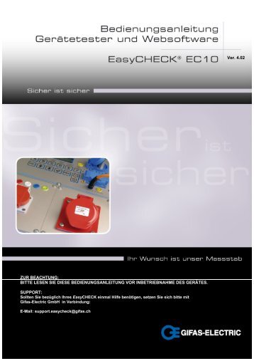 Manual Easycheck EC10 - GIFAS-ELECTRIC GmbH