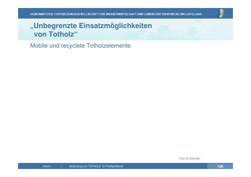 Vortrag zu Totholz in Fließgewässern | PDF 26 MB - GfG