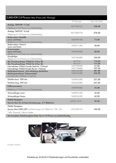 Preise & Ausstattung - Motorline.cc