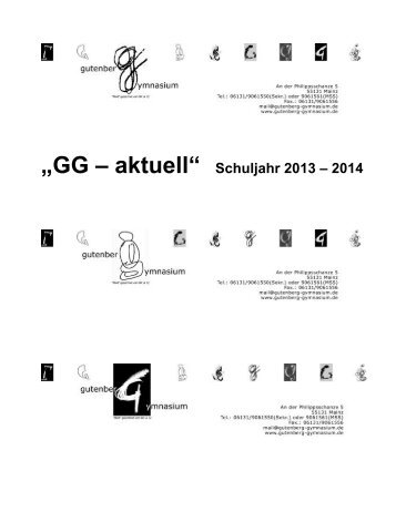 „GG – aktuell“ Schuljahr 2013 – 2014 - Gutenberg Gymnasium Mainz