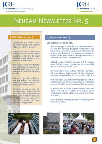 Neubau-Newsletter Nr. 5 - Klinikum Region Hannover GmbH