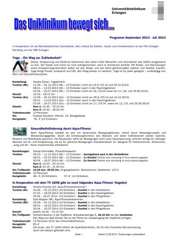 Präventionsprogramm und Anmeldung September 2013 ... - Akademie