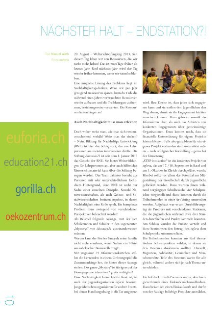 Ausgabe 10, 14.12.2013 - StudiWeb der PH Zürich