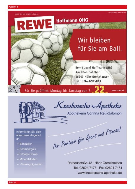 SF H ¨ohr-Grenzhausen - SG Argenthal G¨aste - Heimspiel-Zeitung