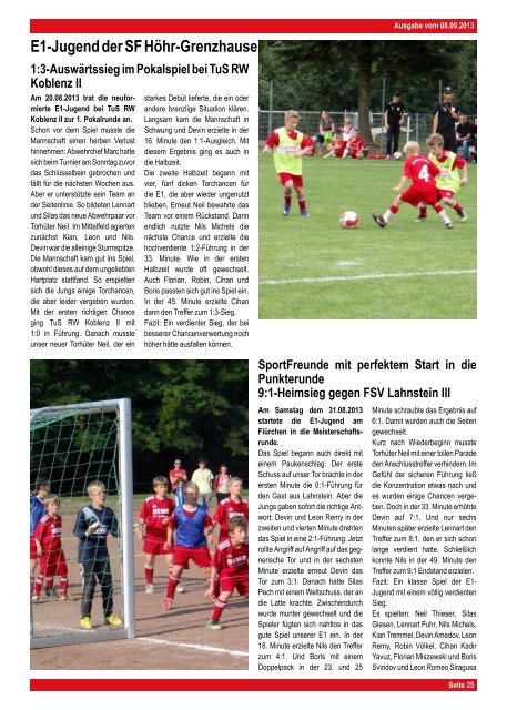 SF H ¨ohr-Grenzhausen - SG Argenthal G¨aste - Heimspiel-Zeitung