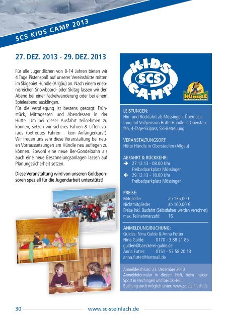 SKICLUB STEINLACH e.V. MAGAZIN Winter 2013/2014