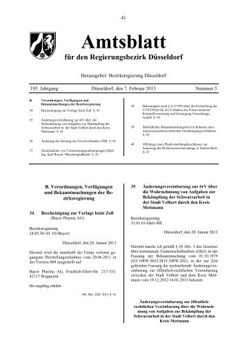 Amtsblatt - Bezirksregierung Düsseldorf