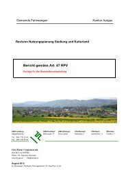 Bericht gemäss Art. 47 RPV - Fahrwangen