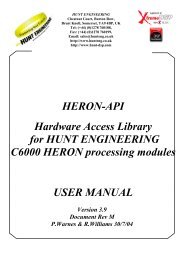 Heron-API User Manual - Hunt Engineering