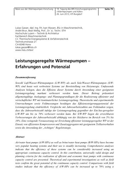 Download - Fachvereinigung Wärmepumpen Schweiz FWS