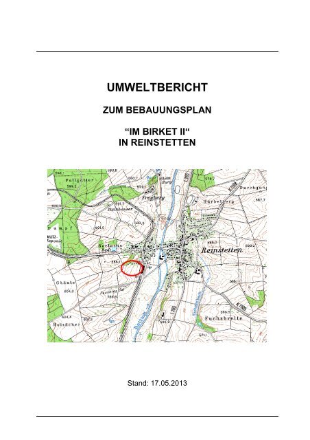 umweltbericht zum bebauungsplan “im birket ii“ - Stadt Ochsenhausen
