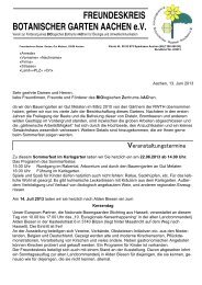 Rundbrief 2/2013 - Freundeskreis Botanischer Garten Aachen